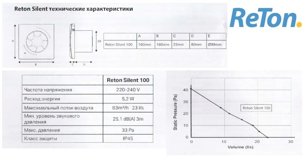 С таймером тихий (25дБ) шведский вытяжной вентилятор, D100мм, с обратным клапаном Reton Silent 100T, белый - фотография № 7