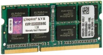 Оперативная память Kingston ValueRAM 8 ГБ DDR3 1333 МГц SODIMM CL9 KVR1333D3S9/8G