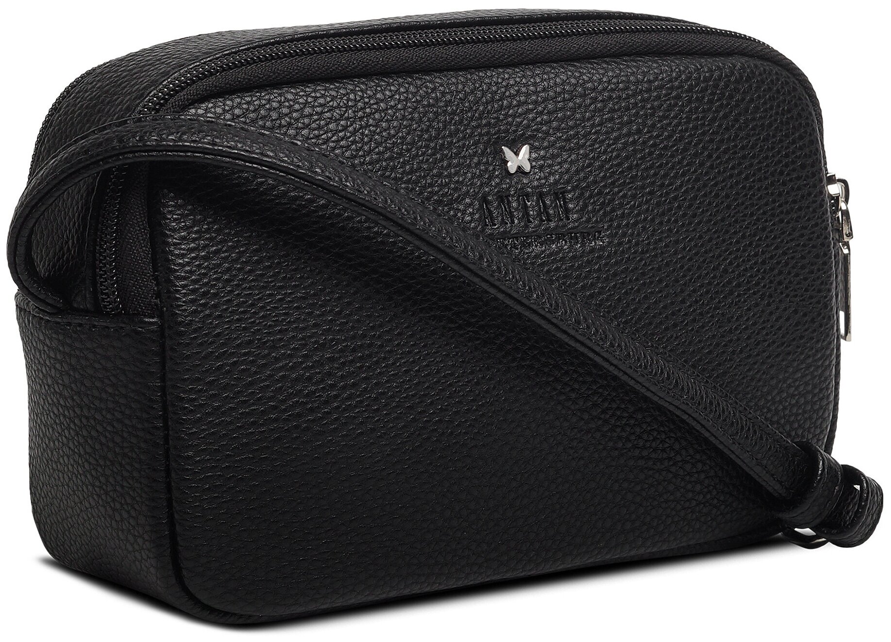 фото Сумка женская кросс-боди на плечо маленькая сумочка кроссбоди ANTAN 9-57 Искусственная кожа/черный