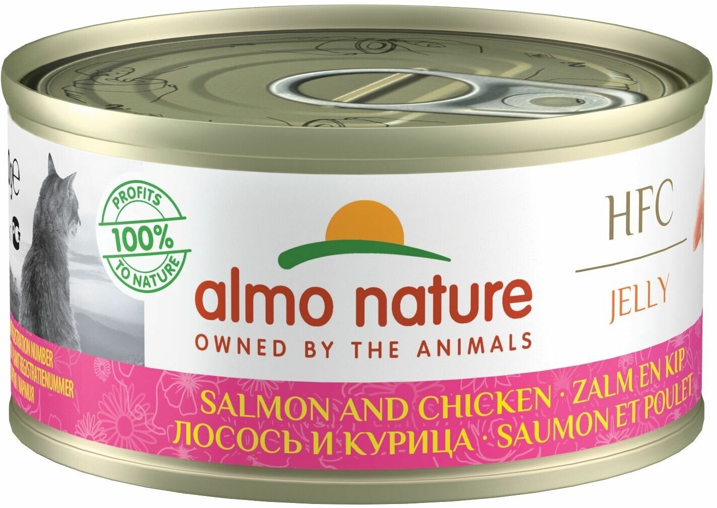Almo Nature Консервы для Кошек с Лососем и Курицей (HFC Adult Cat Salmon&Chicken) 0,07 кг x 1 шт.