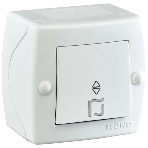 Выключатель Mono Electric Octans IP20 одноклавишный проходной белый 104-010101-109 выключатель werkel gallant a051570 одноклавишный открытая установка белый ip20 проходной