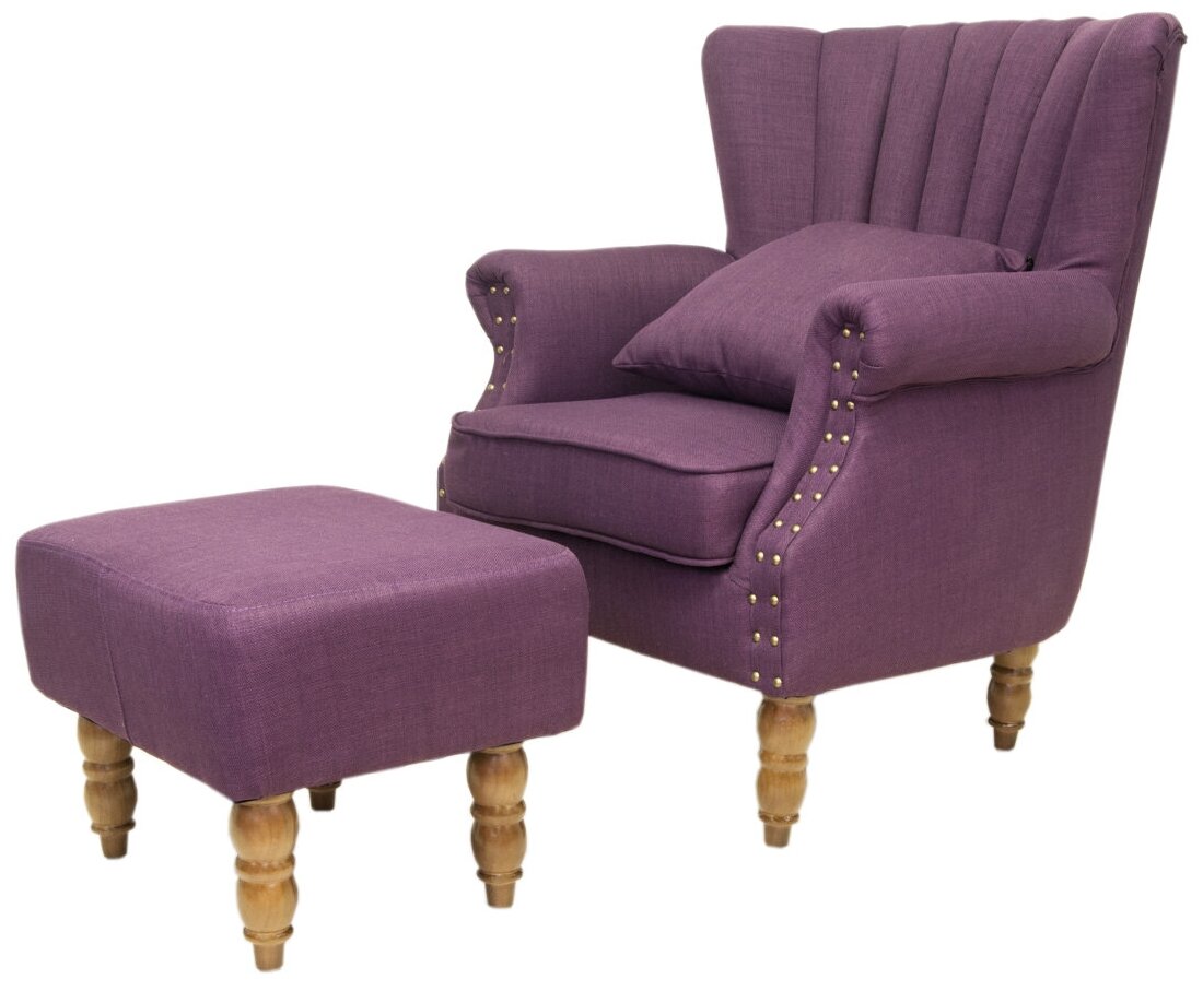 Кресло с пуфом Lab violet