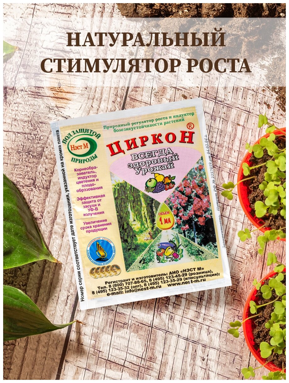 Циркон для растений, регулятор роста, антистресс, природный натуральный корнеобразователь. Для комнатных растений, цветов и рассады. Стимулятор роста - фотография № 5