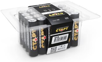 Батарейки ААА старт 24штуки, мизинчиковые 1,5v алкалиновые в пластиковом боксе