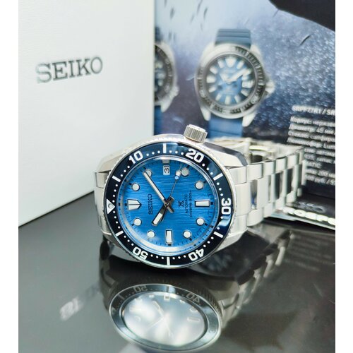 фото Наручные часы seiko seiko prospex sea spb299j1, серебряный, голубой