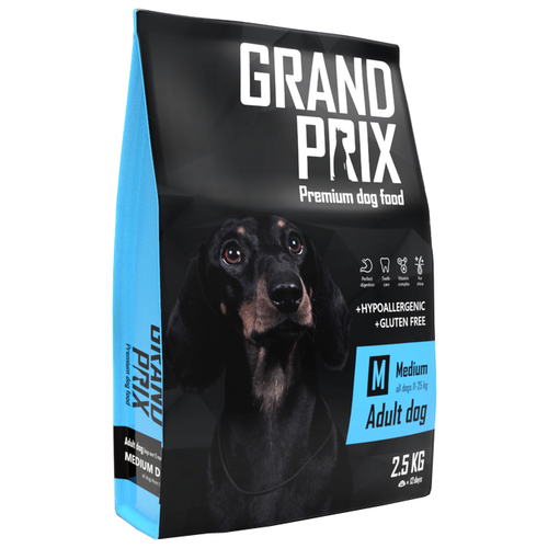 Сухой корм Grand Prix Medium Adult, для взрослых собак средних пород, 2,5 кг