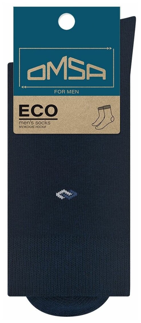 Носки Omsa "Eco", 408, с высоким паголенком, Blu, темно-синие, размер 42-44