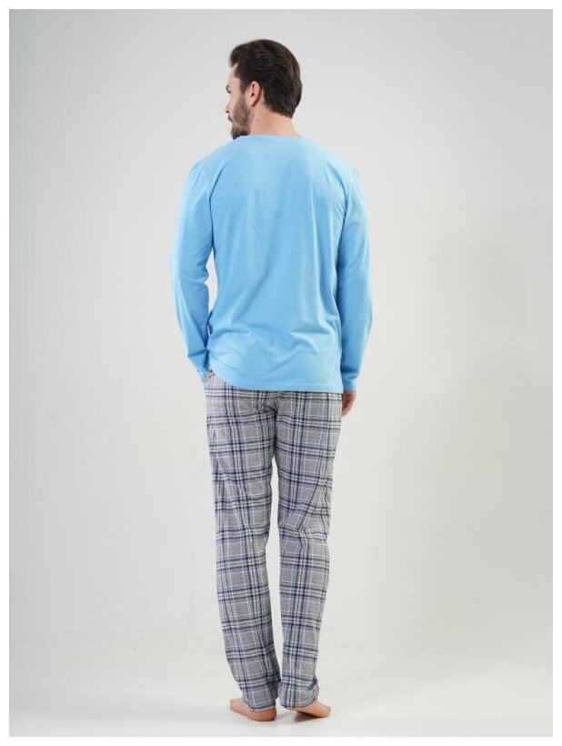 Пижама мужская Vienetta Regata, голубой/серый, 2xl (54-56) - фотография № 2