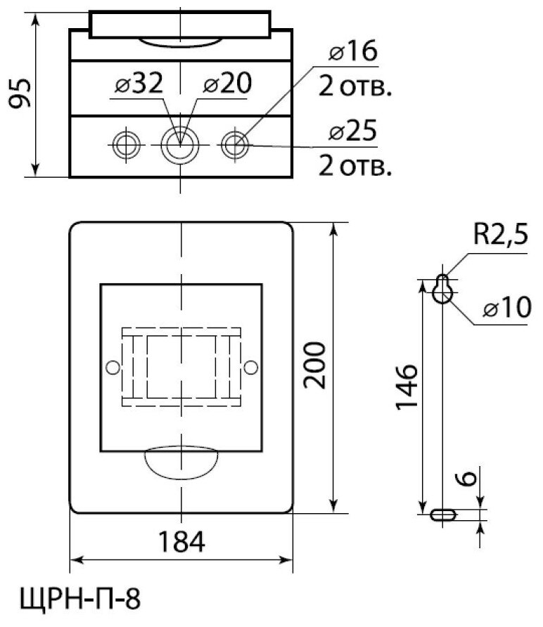 Бокс ЩРН-П-8модулей навесной пластик IP41 TDM