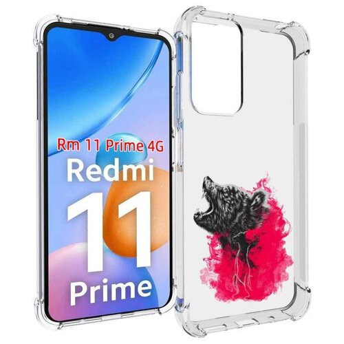 Чехол MyPads медведь в дымке для Xiaomi Redmi 11 Prime 4G задняя-панель-накладка-бампер