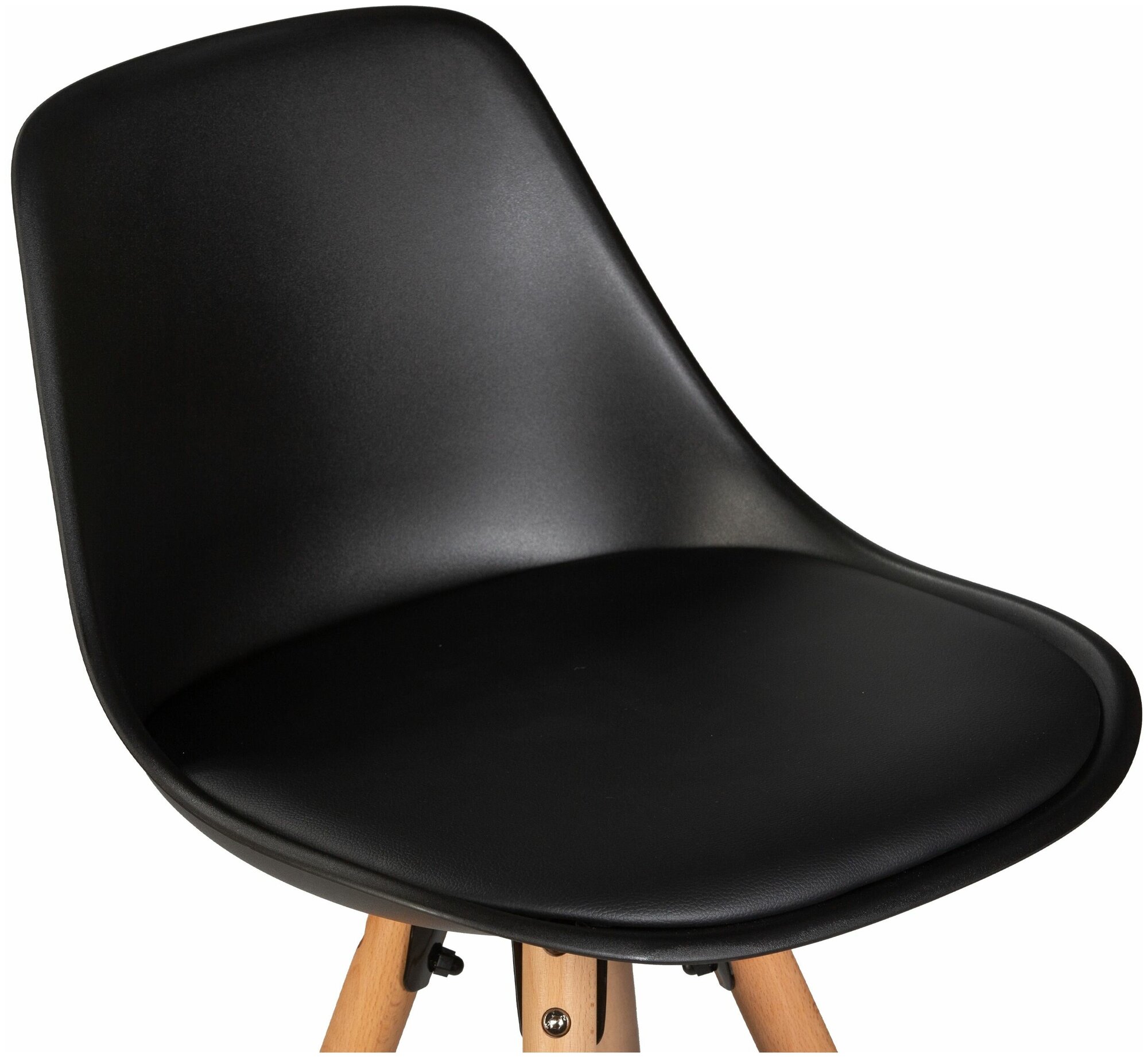 Стул полубарный RONNI LMZL-PP759A-1, цвет сиденья черный (B-03), цвет основания светлый бук - фотография № 7