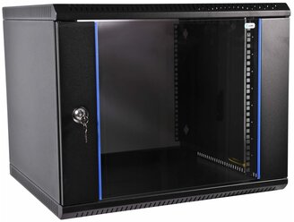 Шкаф настенный Цмо ШРН-Э-9.350-9005 9U 350 мм дверь стекло, черный