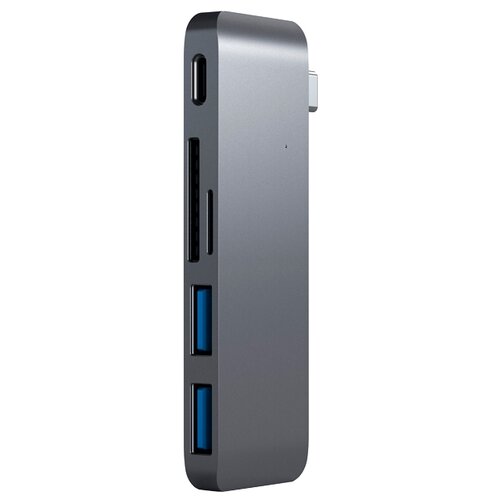 USB-концентратор Satechi Type-C Pass-Through USB Hub with USB-C Charging Port (ST-TCUP), разъемов: 3, space gray