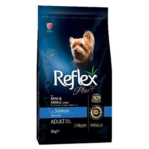 Сухой корм для собак Reflex лосось 3 кг (для мелких пород) витамины антиоксиданты минералы селен цинк селен цинк витаминный комплекс vit