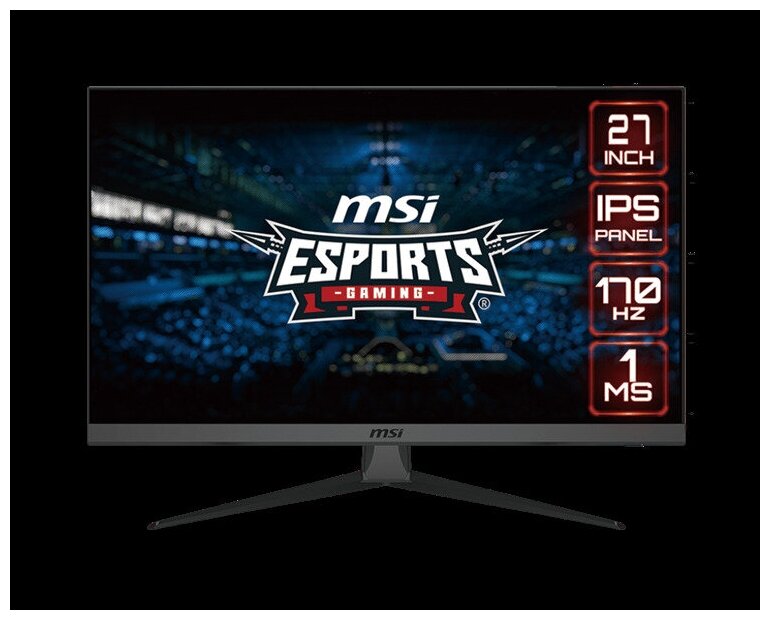 Монитор 27" MSI 9S6-3CB51T-058 1920x1080, 16:9, 1ms(MPRT), 170Hz, 1100:1, 100M:1, 250nit, 178/178, 2*HDMI, DP, Tilt, VESA - фото №2