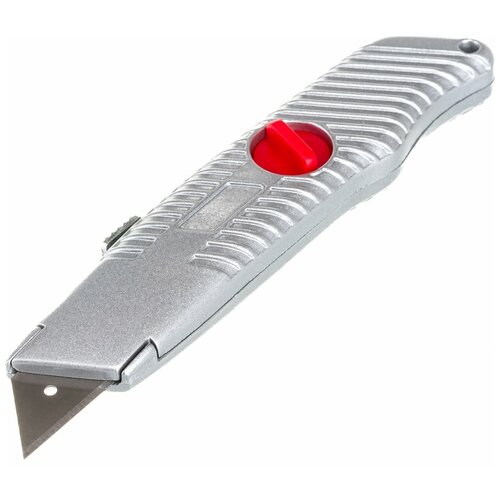 Нож, 18 мм, выдвижное трапециевидное лезвие, металлический корпус MATRIX нож matrix 78964 выдвижное трапециевидное лезвие металлический корпус
