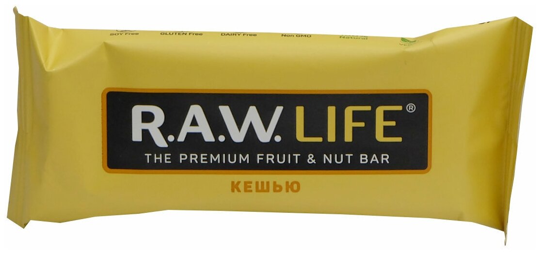 Raw Life Батончик орехово-фруктовый "Кешью", 47 грамм - фотография № 5