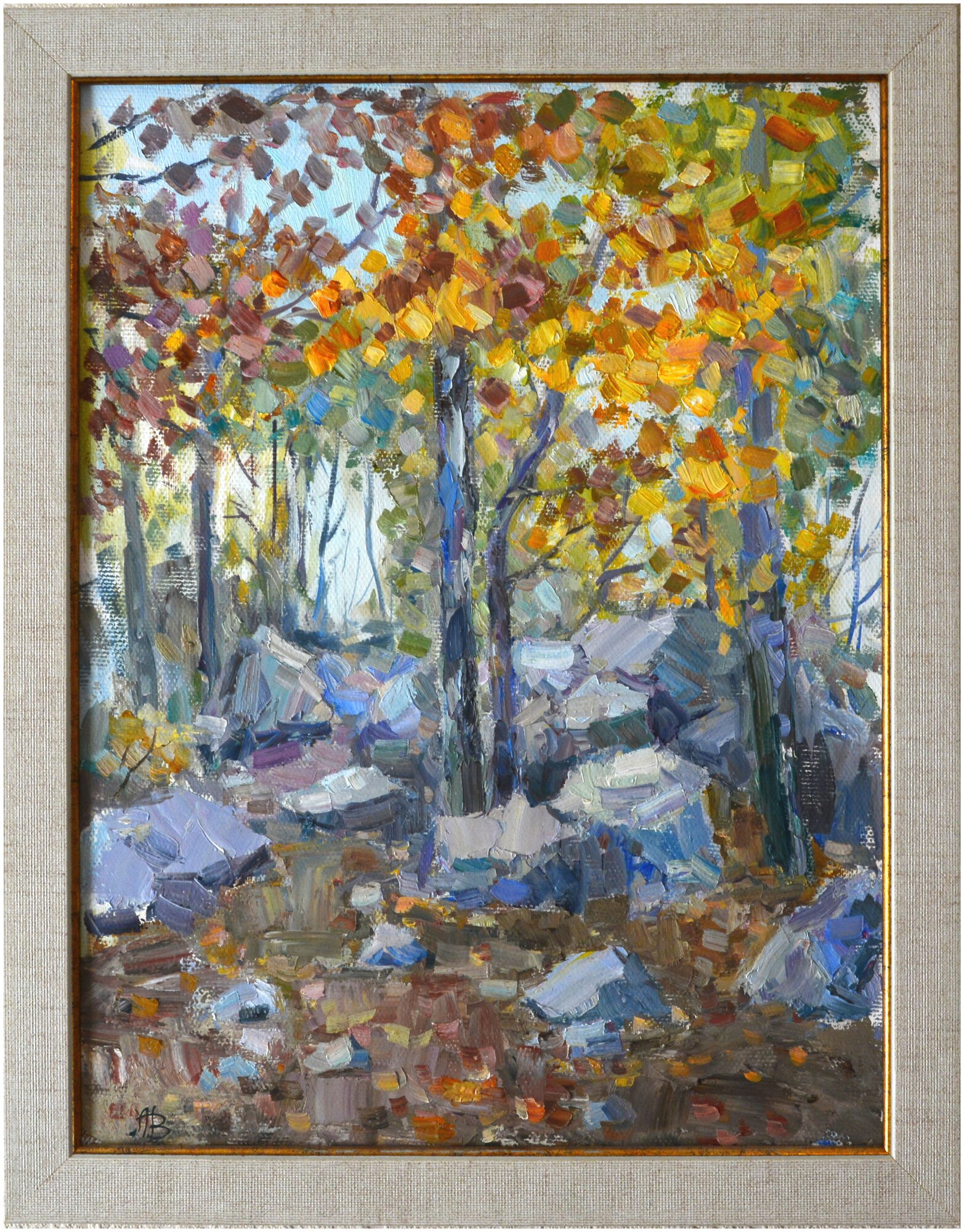 Картина, пейзаж, "Осень в крымских горах" 40х30 см, холст/масло, авторская работа