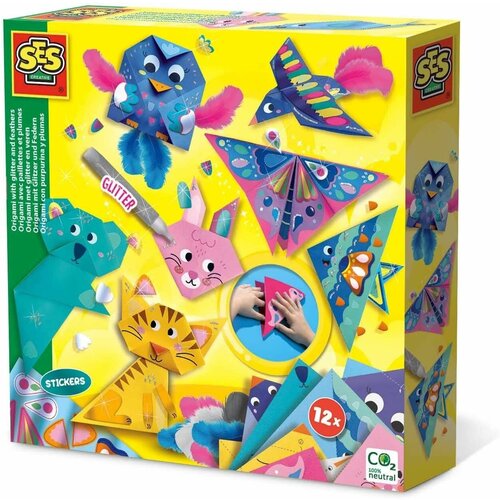 Набор для творчества оригами с декоративными перьями, 5 лет+, SES Creative (Hobby)