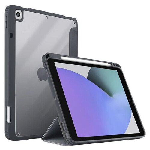 Чехол-книжка Uniq Moven для iPad 10.2″ (2019), полиуретан, серый чехол uniq для ipad 10 2 2019 2020 moven с держателем для стилуса grey