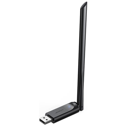 Адаптер двухдиапазонный UGREEN CM496 (90339) AC650 High-Gain Dual Band Wireless USB Adapter чёрный ac11 gigabit dual band ac1200 wireless router wifi repeater with 4 6dbi high gain antennas wider coverage easy setup