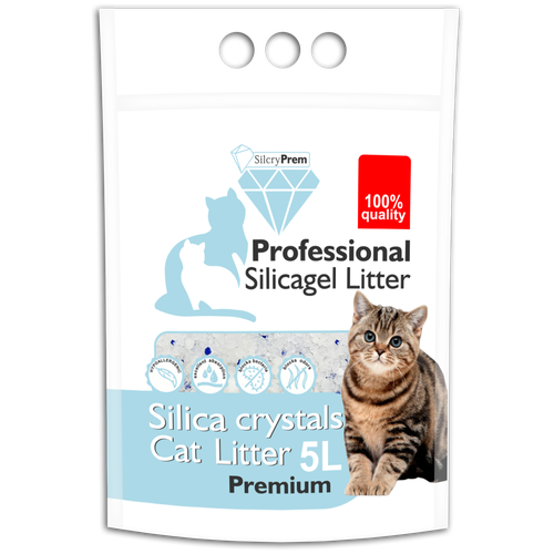 Наполнитель для кошачьего туалета Cиликагелевый SilcryPrem Classic 3,8л - Классик