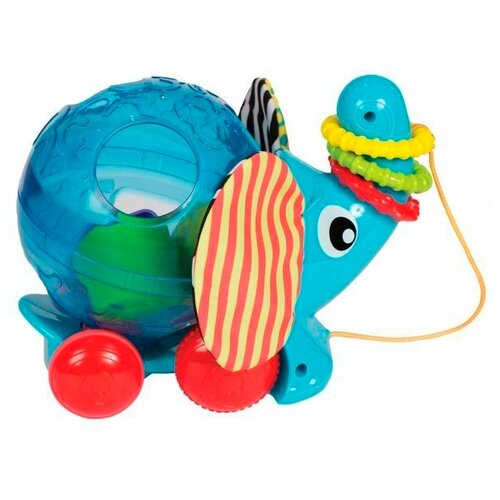 фото Каталка-игрушка Playgro Pull Along Elephant голубой/красный