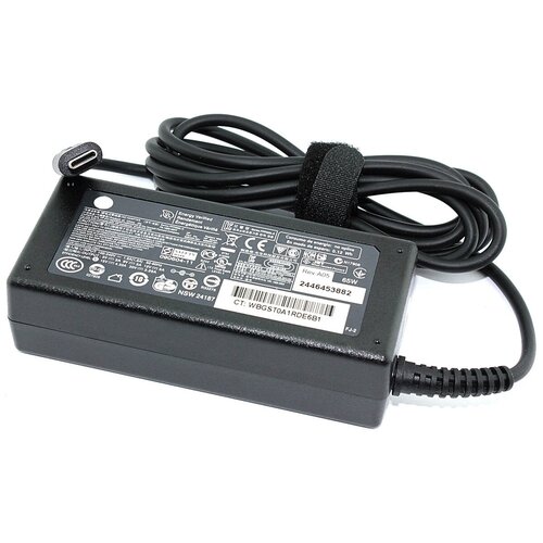 Блок питания (сетевой адаптер) для ноутбуков HP 20V 3.25A 65W Type-C new for hp elitebook 830 840 g7 zbook firefly 14 g7 hsn i41c cooler fan laptop cooling radiator repair accessory replacement