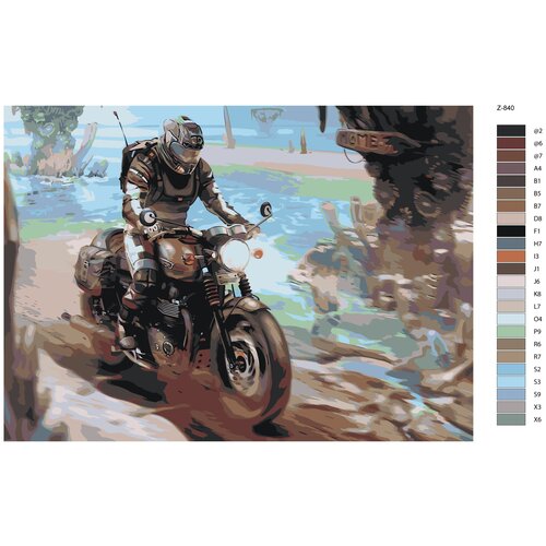 Картина по номерам Z840 Мотоциклист 50х70
