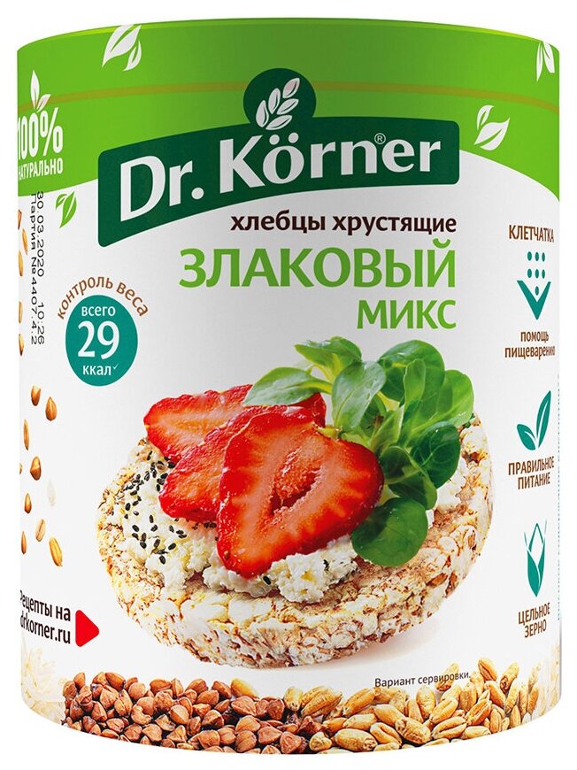 Хлебцы хрустящие "Злаковый микс" Dr. Korner 90 г