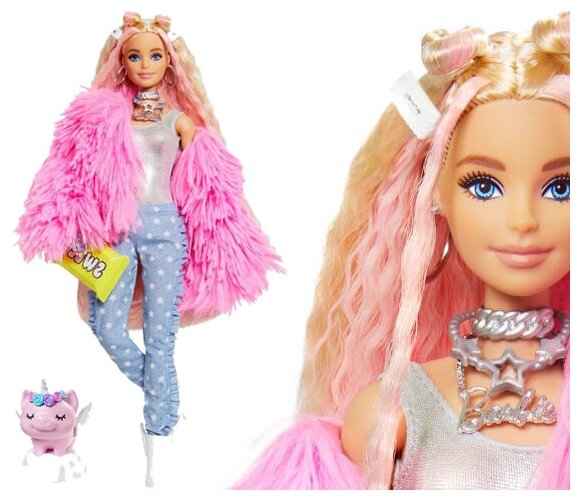 Кукла Barbie Экстра в розовой куртке - фото №5