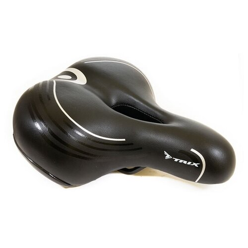 Седло велосипедное TRIX комфорт 250x210 мм эластомерное с вентиляцией, черный