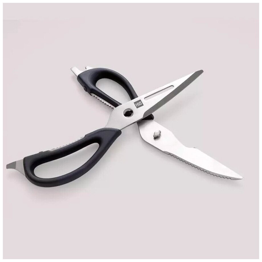 Многофункциональные кухонные ножницы HuoHou Versatile Kitchen Scissors (HU0062 Black RUS), русская версия!!!, серебристые - фотография № 15