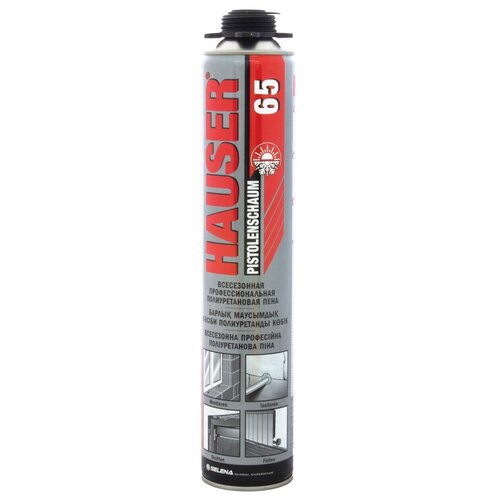 Пена монтажная HAUSER 65 профессиональная полиуретановая всесезонная 740 мл 513₽