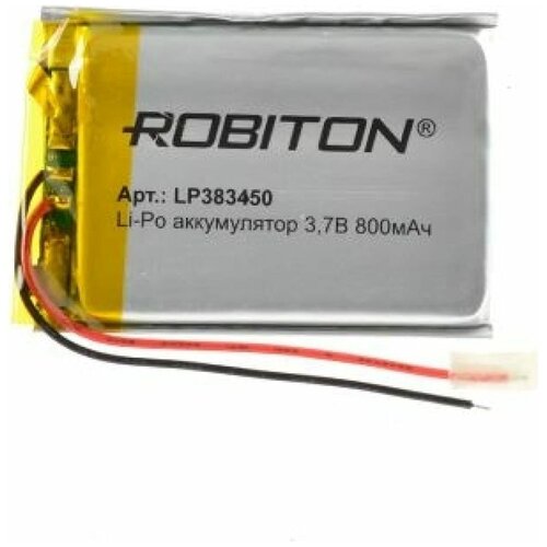 Аккумулятор ROBITON LP383450 3.7В 800mAh аккумуляторная батарея robiton lp503759un 3 7в 1250мач без защиты pk1