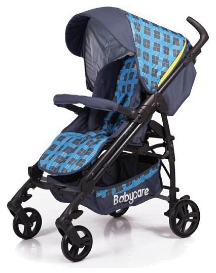 Коляска-трость Baby Care GT4, голубой клетка, 208Bb