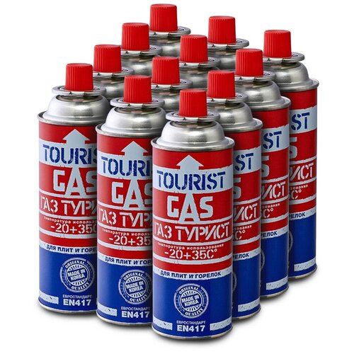 фото Баллон газовый цанговый tourist 220г, комплект 12шт.