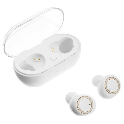 Наушники беспроводные LuazON VBT 120 вакуумные Bluetooth 50 300 мАч бокс белые 1942₽