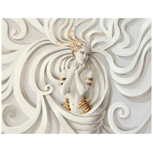 Фотообои бумажные на стену обои бесшовные VEROL Барельеф с девушкой 200х155 см декор для дома 2389₽