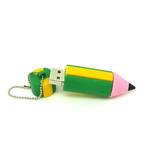 подарочный usb накопитель с гравировкой кот 128gb Подарочный USB-накопитель карандаш зеленый 128GB