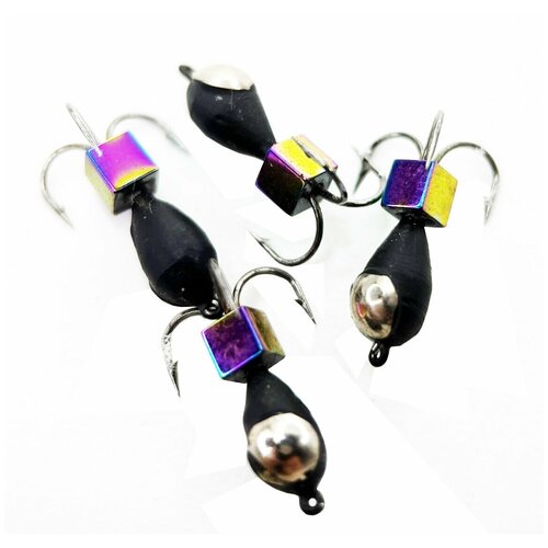 Мормышки Чёртик корона куб 13 гр 4 мм 4 шт 590₽