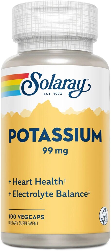 Капсулы Solaray Potassium, 99 мг, 100 шт.