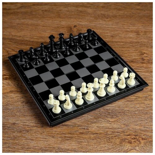 Набор игр КНР 3 в 1 Классика шахматы, шашки, нарды, магнитная доска, 25х25 см (411297)