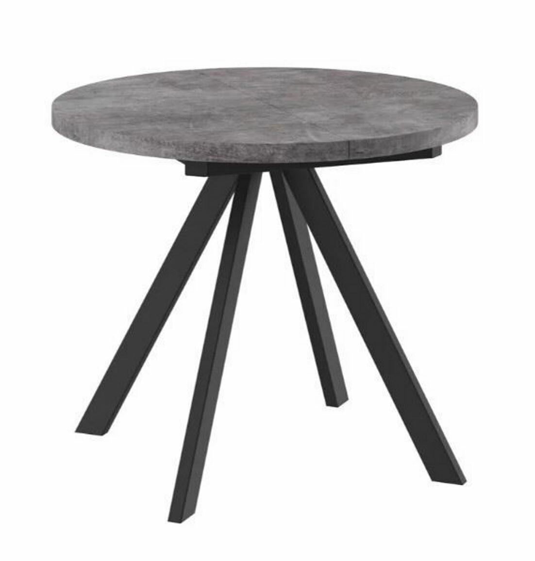 Стол кухонный круглый раздвижной Rondo-90 диаметр 90 см цвет дымчатая керамика черный