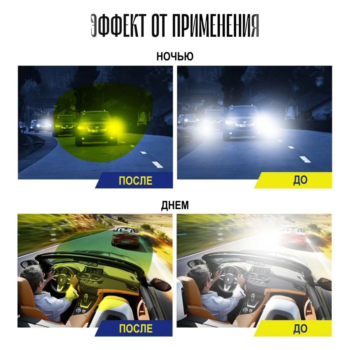 Изображение Очки для водителей антибликовые День-ночь