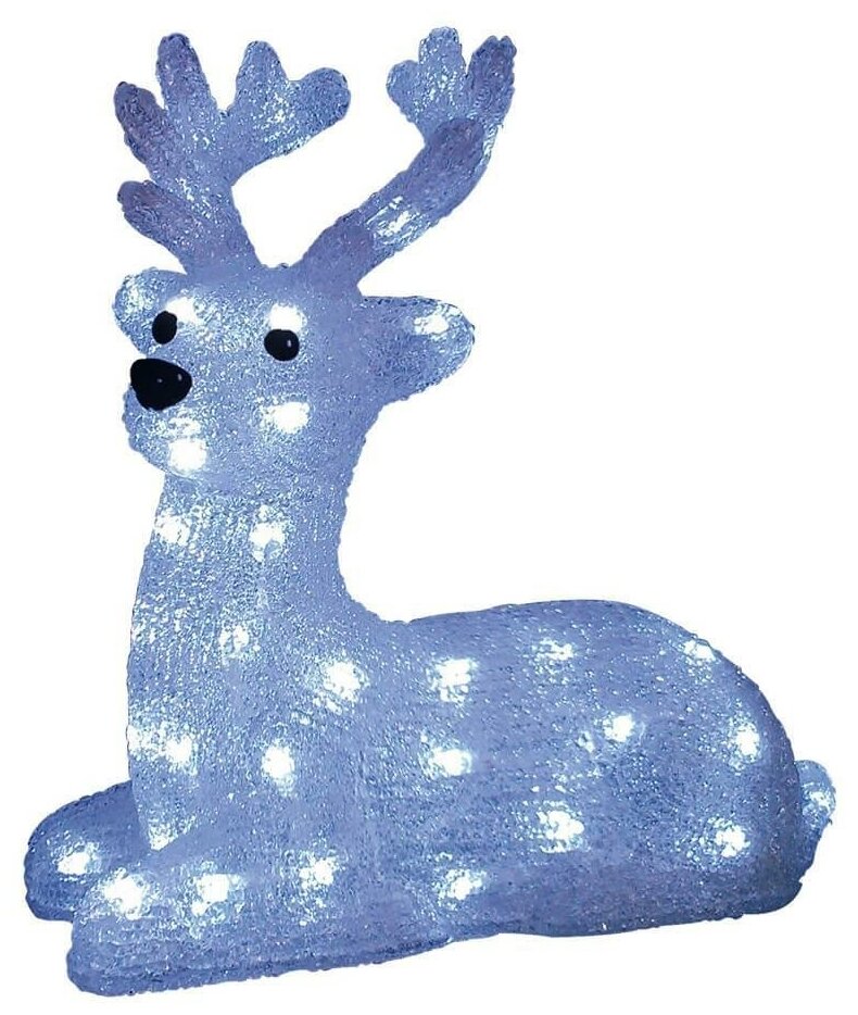 Фигурка светодиодная «Лежащий оленёнок» 31х15см Uniel ULD-M3133-050/STA White IP20 Lying Fawn 09560