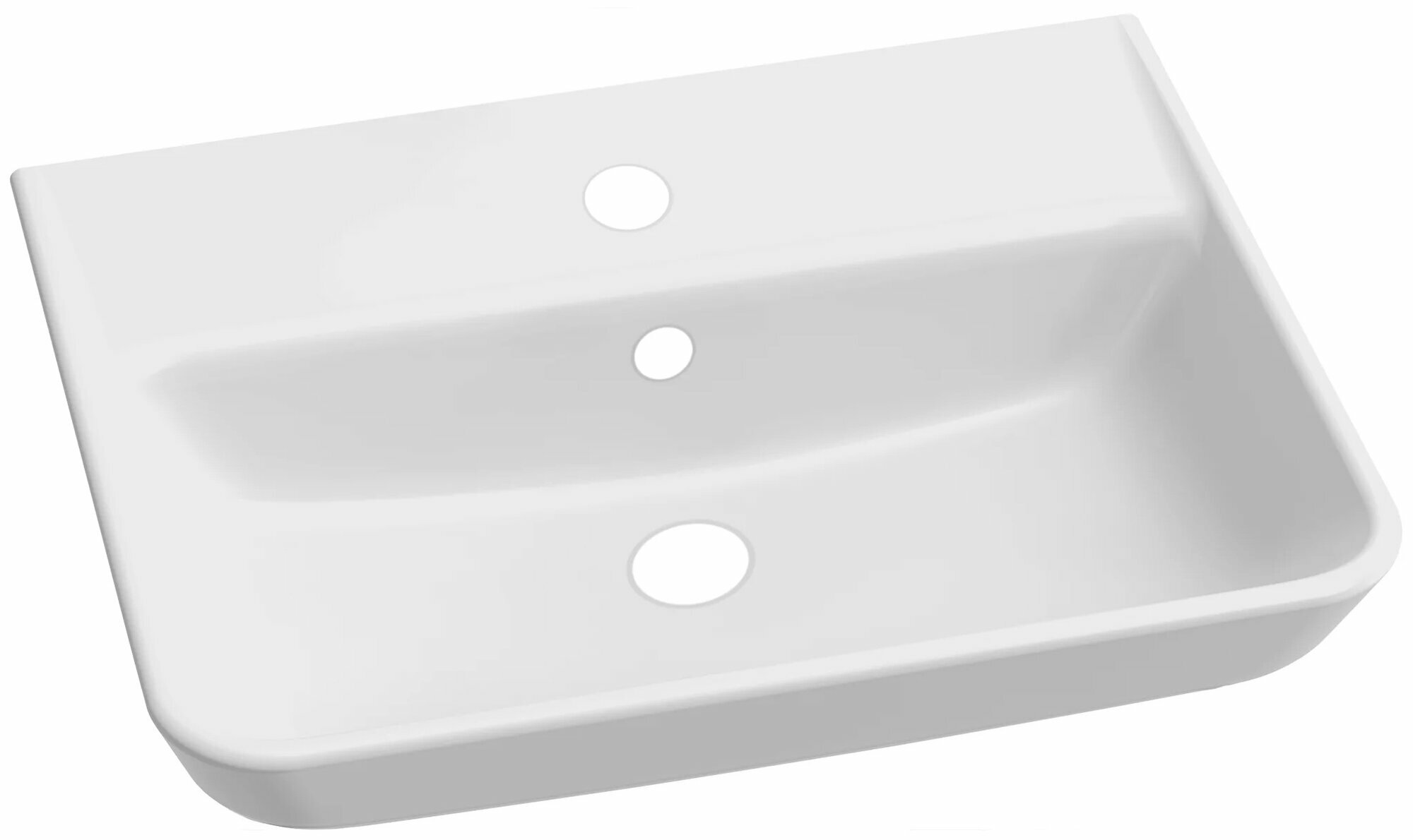 EGE112-00 STRUKTURA Раковина 55x40 с отв. для смесителя сл. пер белый