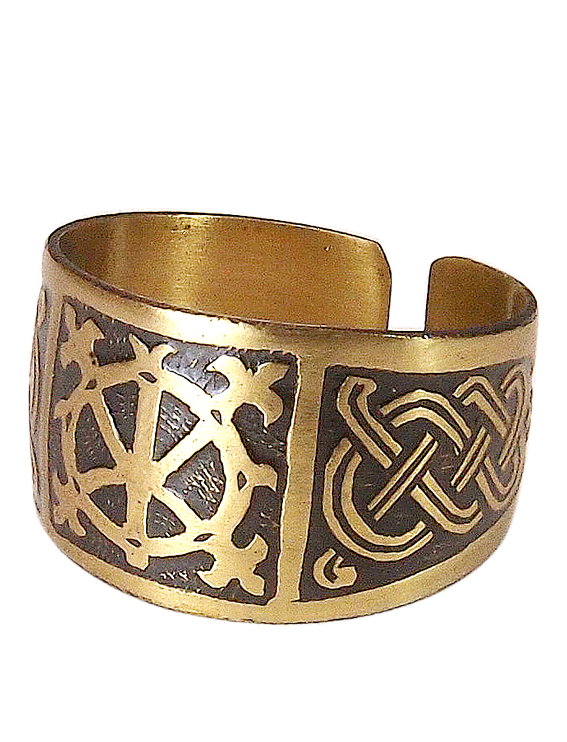 Кольцо Мастерская Алешиных, размер 18, желтый — фото 1