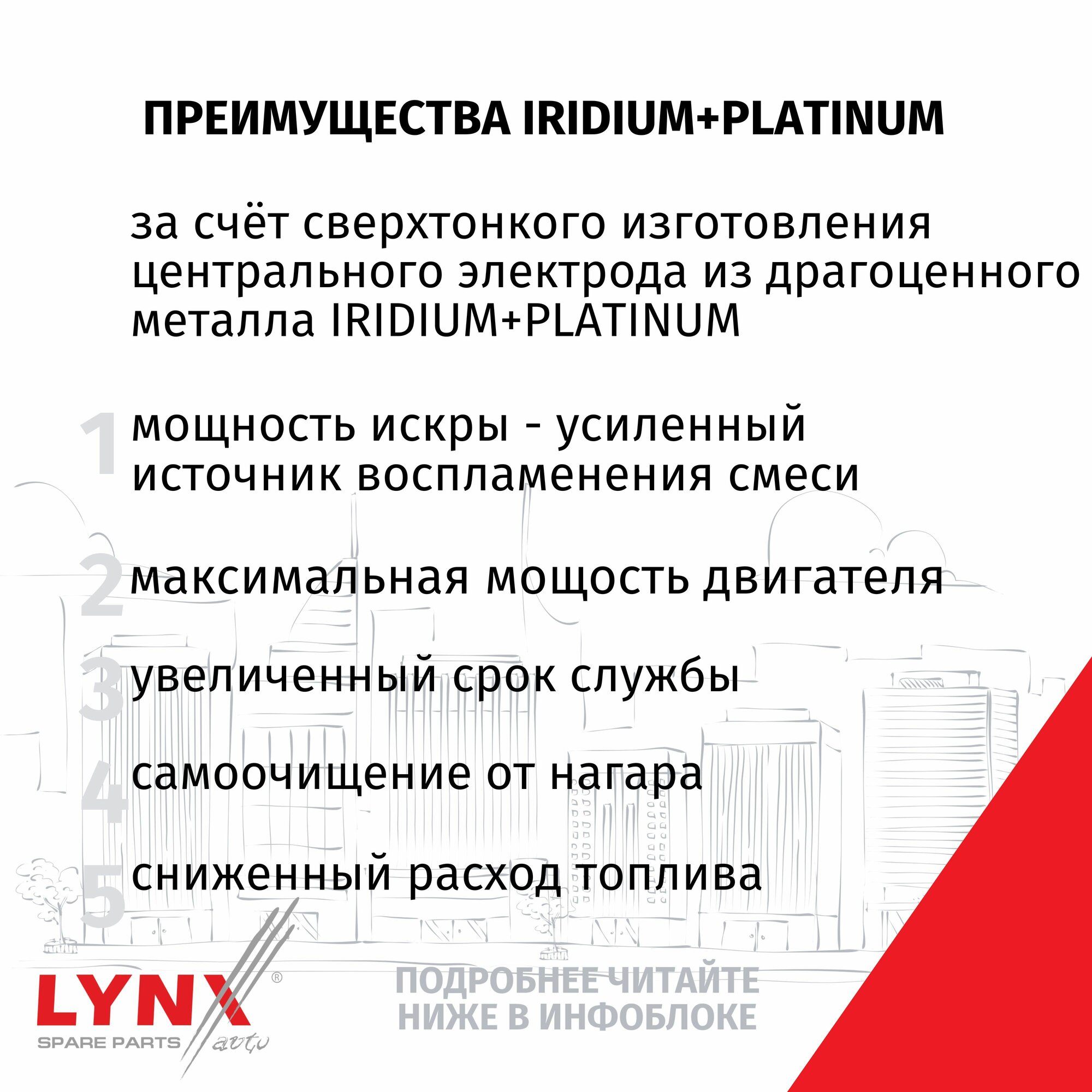 Свечи зажигания иридий+платина Renault Logan Stepway (1) / Рено Логан Степвей 2016 2017 2018 2019 2020 2021 2022 V1.6 H4M / 4шт LYNXauto — фото 1