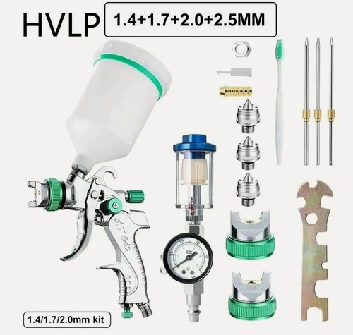 Изображение товара Высокое распыление 1,4/1,7/2,0/2,5 мм верхнего слоя пневматической машины распыления краски для автомобильного листового металла